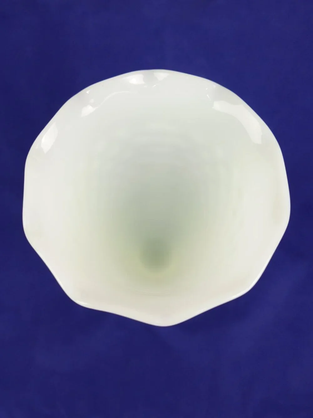 Vintage Anchor Hocking Milk Glass Vase Hobnail Dot & Dash White Scalloped 9